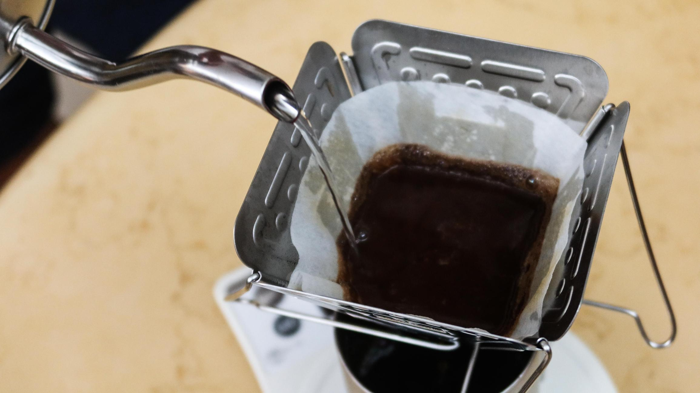 brewing coffee with clean filtered water in a home kitchen