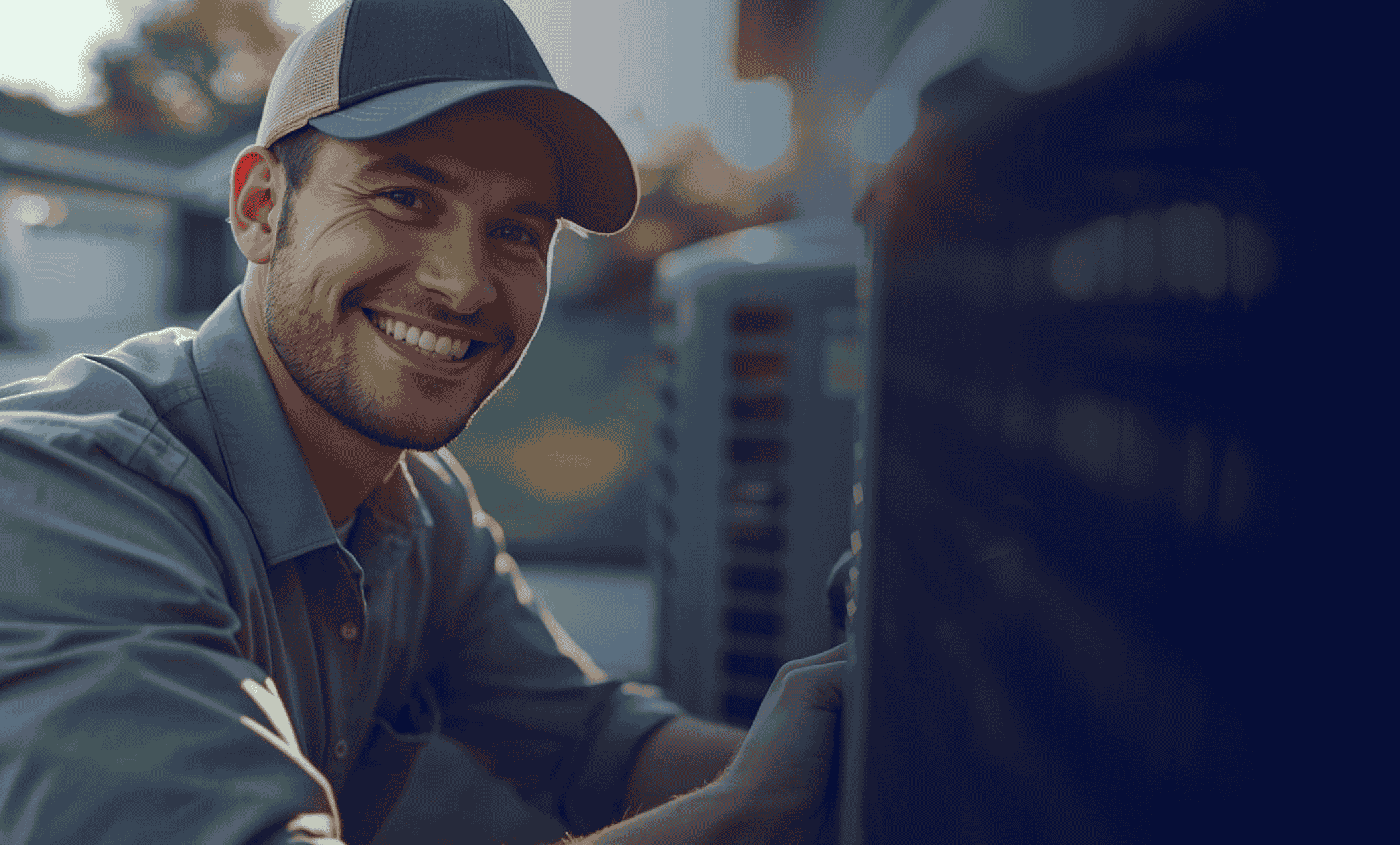 HVAC Service Technician Sioux Falls working on residential AC unit