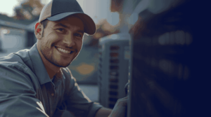 HVAC Service Technician Sioux Falls working on residential AC unit